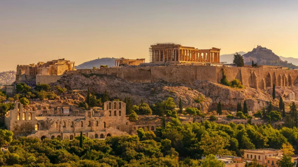 Ansicht der Akropolis in Athen in Griechenland