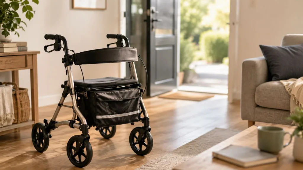 ein Rollator steht im Raum