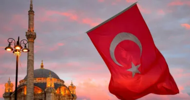 eine türkische Fahne weht im Wind
