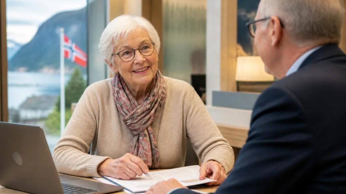 Kundengespräch in einer norwegischen Bankfiliale