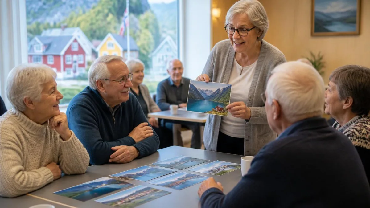 Seniorinnen und Senioren im Norwegisch-Sprachkurs