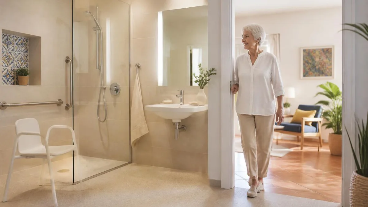Barrierefreies Apartment mit bodengleicher Dusche