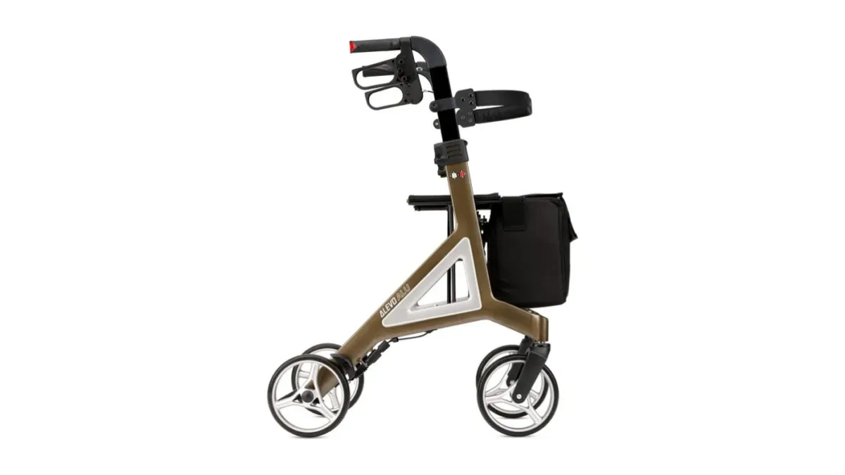 Bischoff & Bischoff Alevo Alu Rollator, stabiler Rahmen, am Gehweg