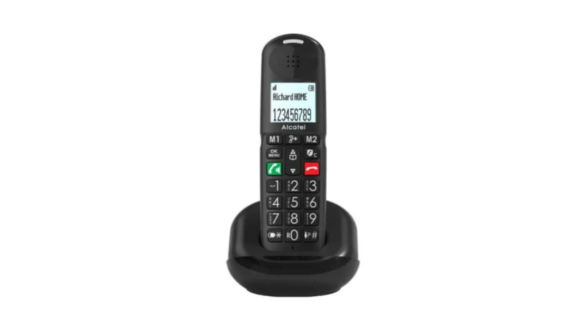 Schnurloses DECT-Telefon mit großem Grafikdisplay und Audio-Boost