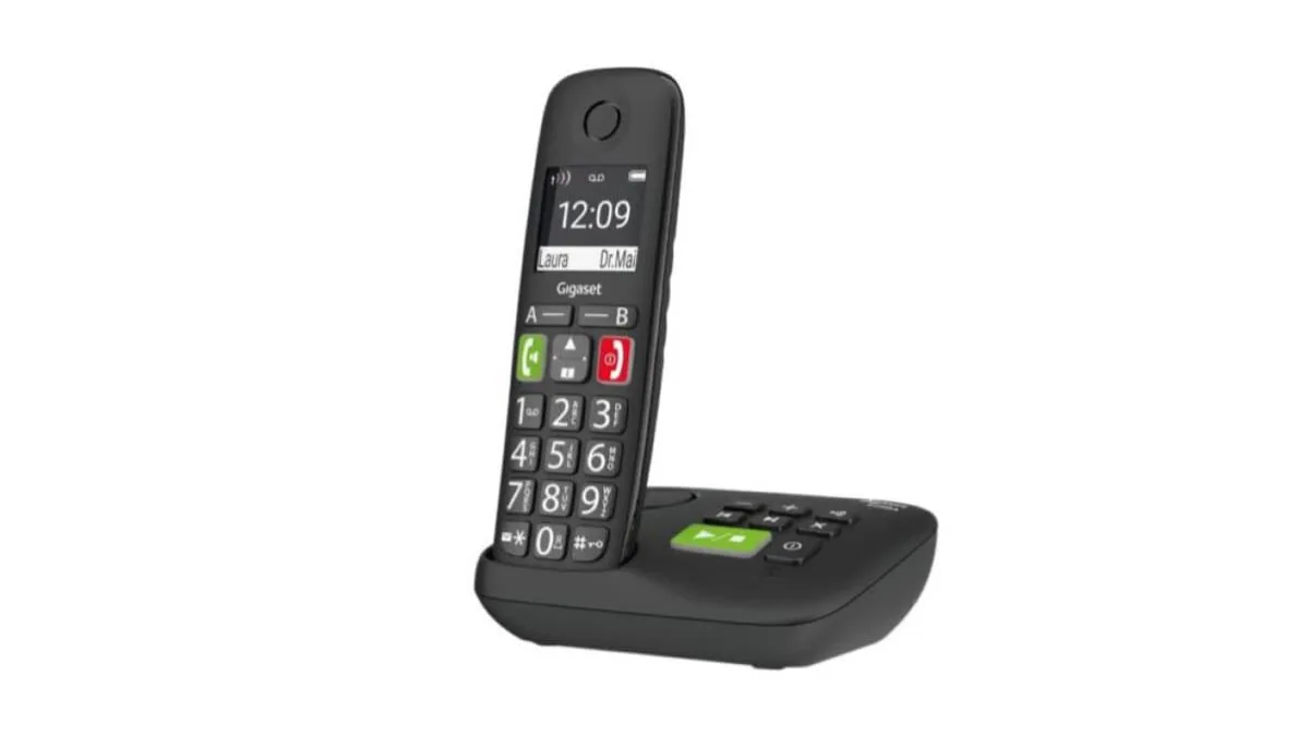 DECT-Telefon mit großem Tastenfeld, Display und Anrufbeantworter