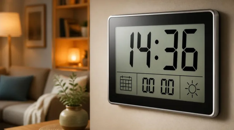große digitale wanduhr klar lesbar titelbild