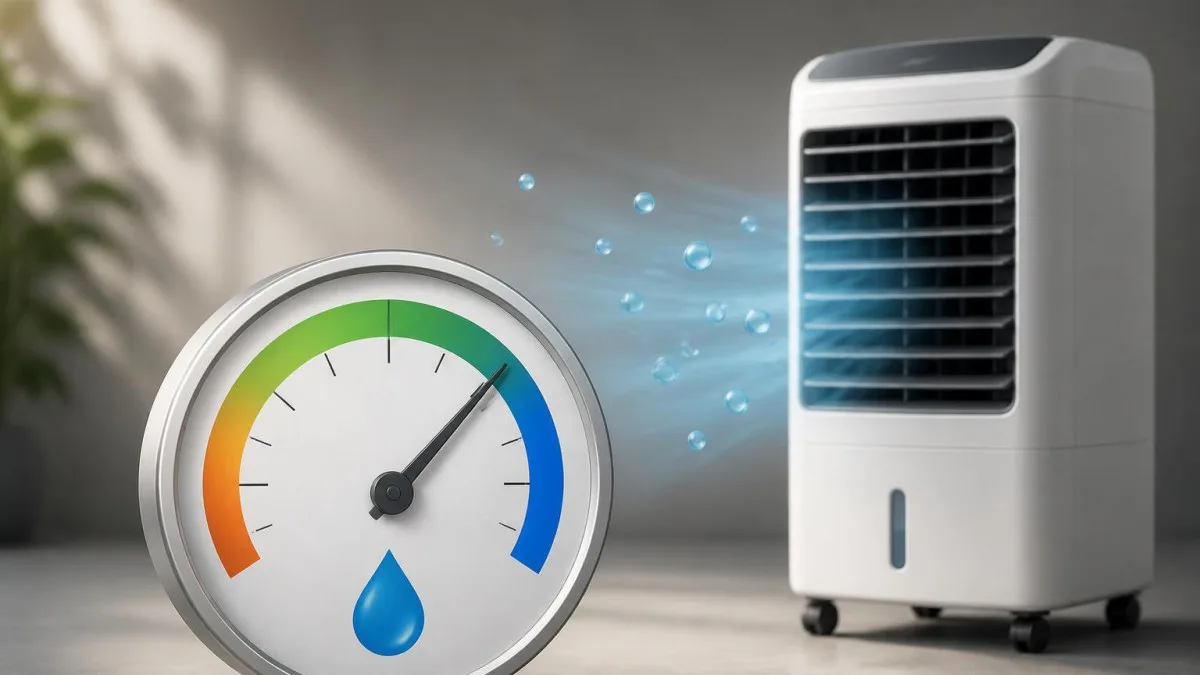 hygrometer neben luftkuehler luftfeuchte