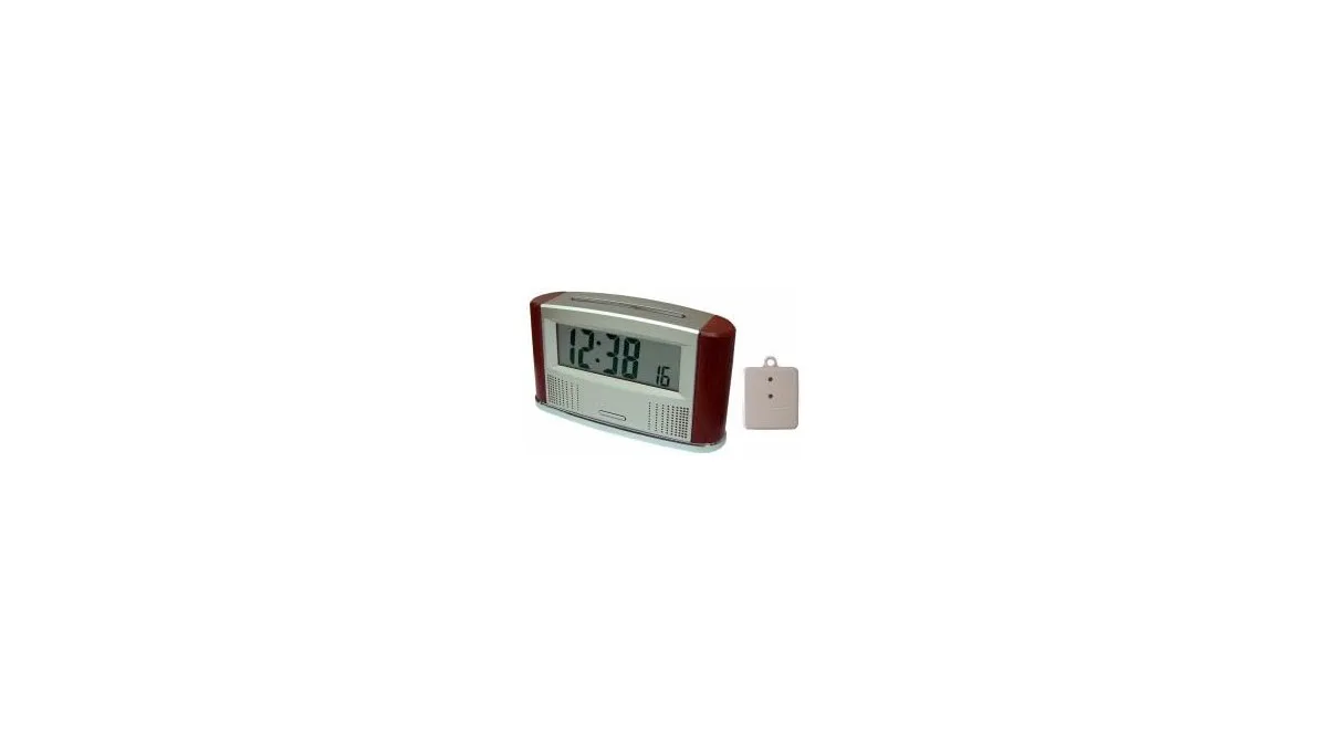 Marschall sprechende Funkweckuhr mit kabellosem Thermometer, Display
