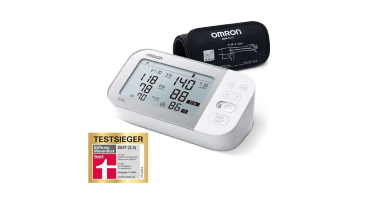 Omron X7 Smart Blutdruckmessgerät mit Intelli-Wrap-Manschette und LCD-Anzeige