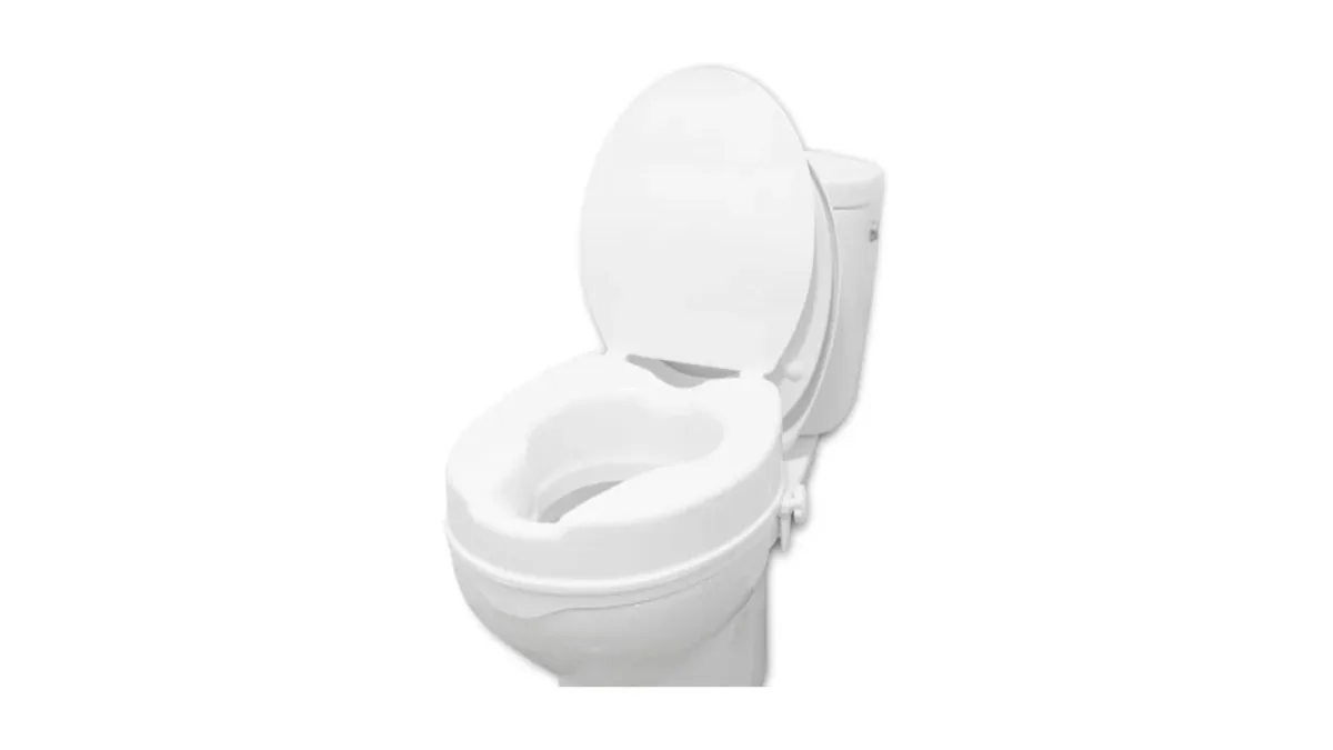Breitflächige Toilettensitzerhöhung PEPE Mobility auf WC, stabiler Stand