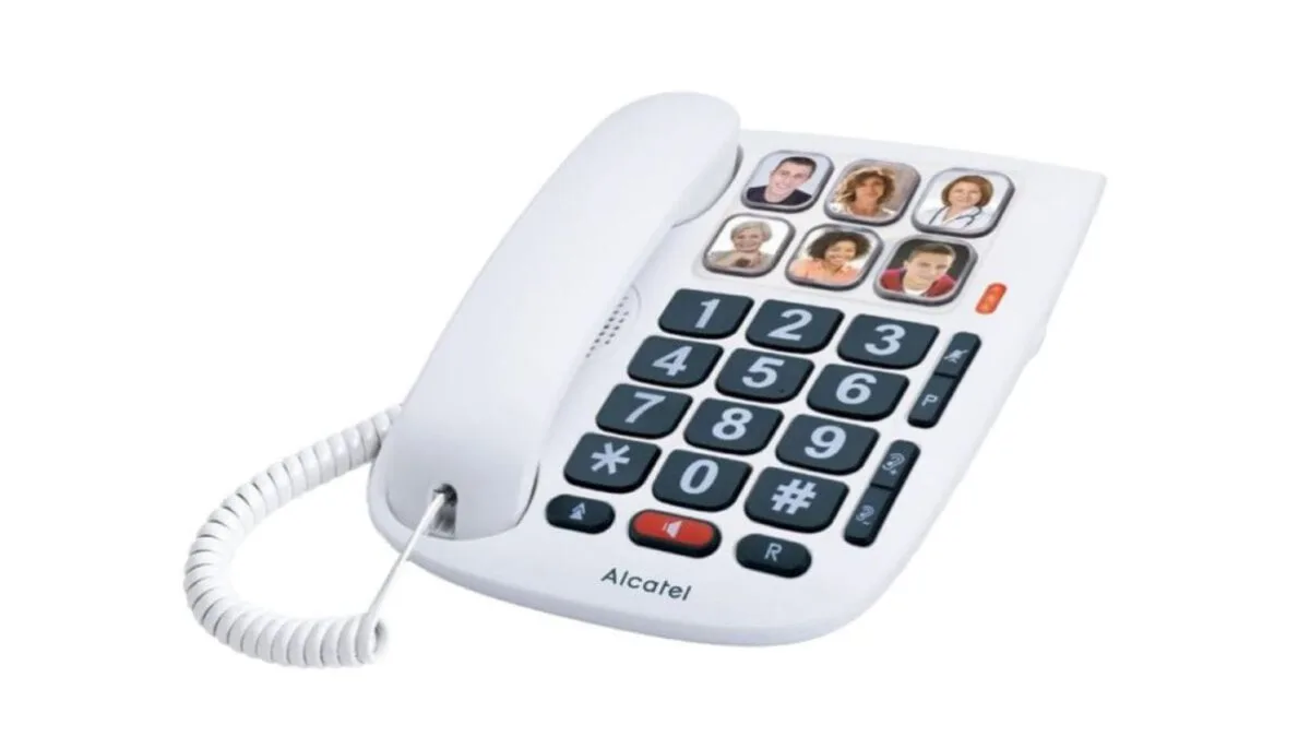 Seniorentelefon mit zehn Foto-Direktwahltasten und heller optischer Anrufanzeige