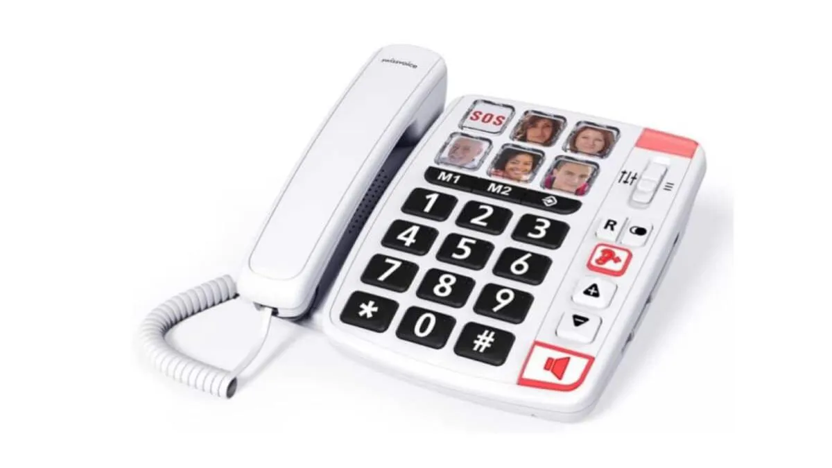 Schnurloses Telefon mit Foto-Direktwahltasten, akustischer Verstärkung und LED-Anzeige