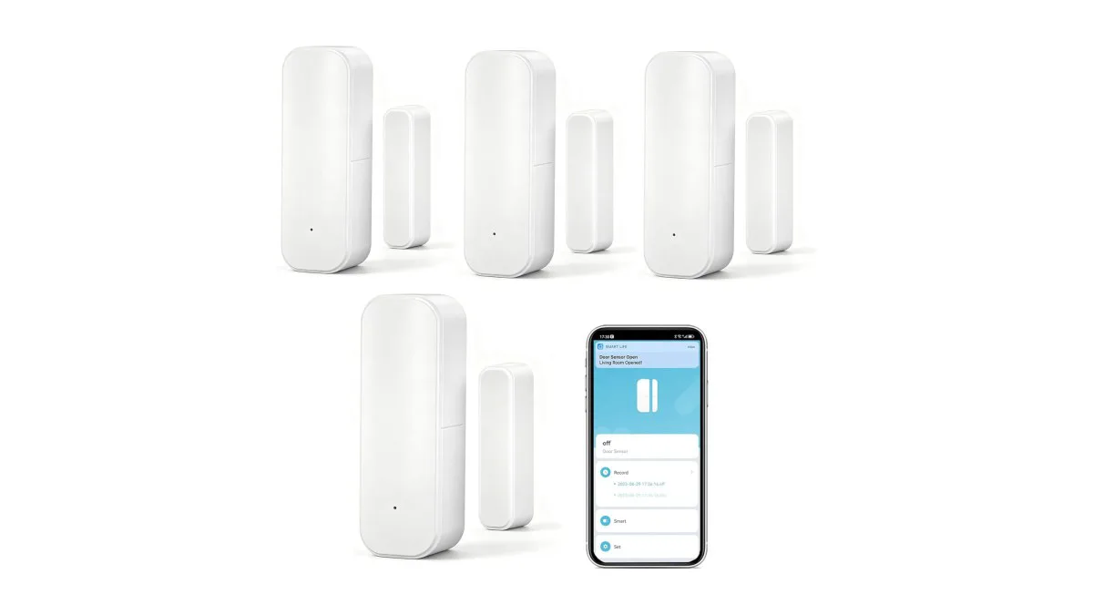 SENKIT WiFi Tür- und Fenstersensor, weißer Magnetkontakt, WLAN-Integration
