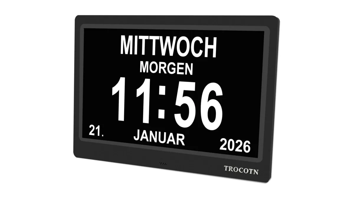 TROCOTN demenzuhr großes display schwarz 10 zoll