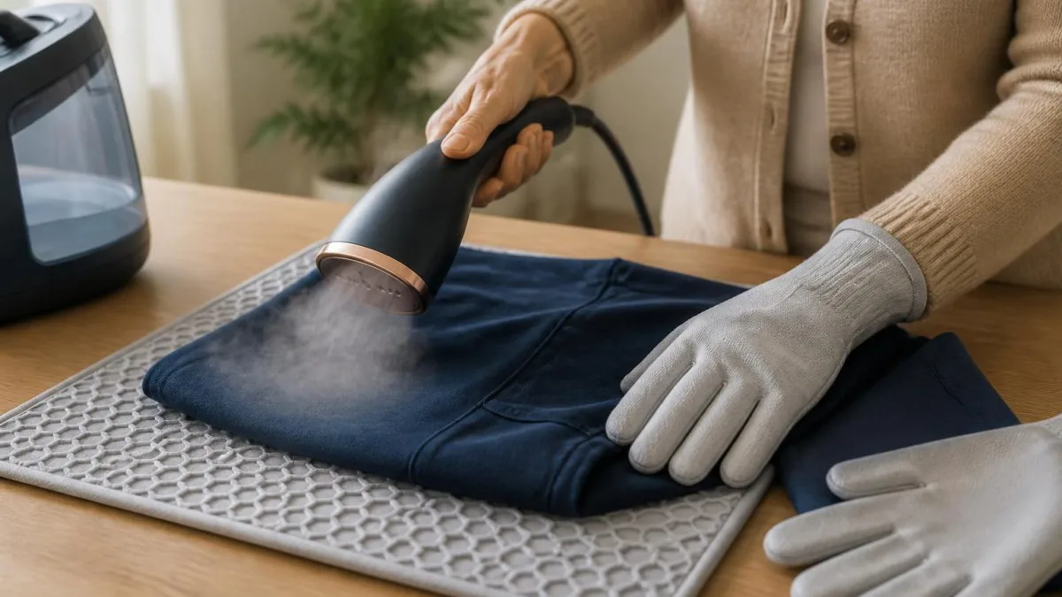 Handschuh, StyleMat und rutschfeste Unterlage als Sicherheitsausstattung