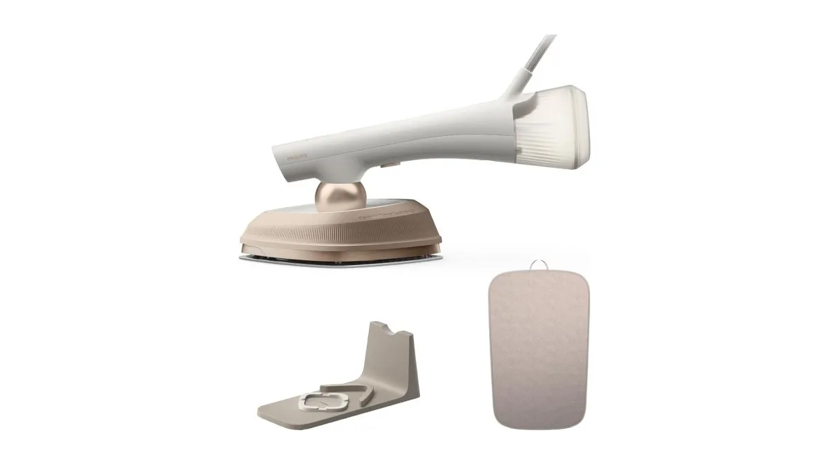 Philips OneTurn 2-in-1 Bügeleisen und Steamer mit drehbarem Kopf auf einer StyleMat