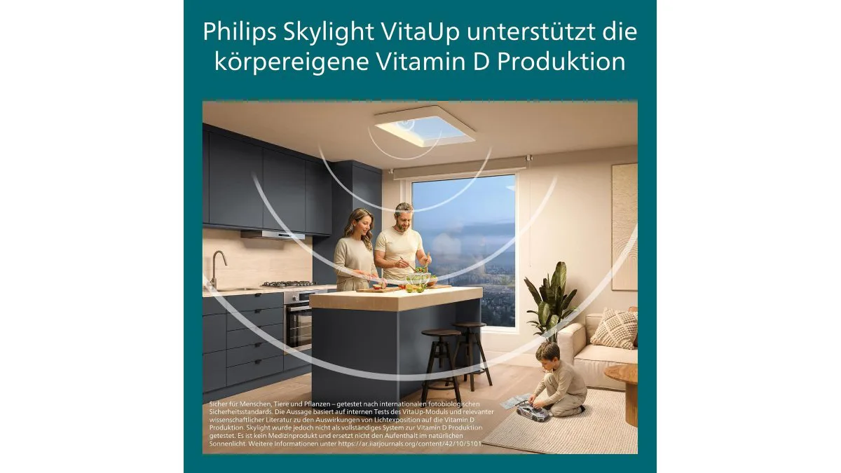Philips Skylight VitaUp Medium Deckenleuchte in weiß mit flächiger Abdeckung – weitere Produktansicht 3