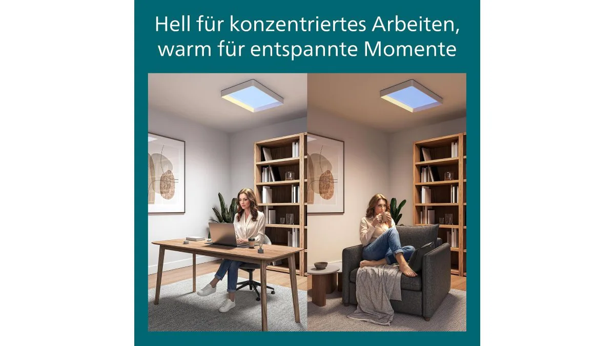 Philips Skylight VitaUp Medium Deckenleuchte in weiß mit flächiger Abdeckung – weitere Produktansicht 4